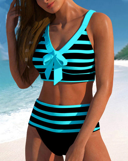 Bloom | Bikini a righe con vita alta