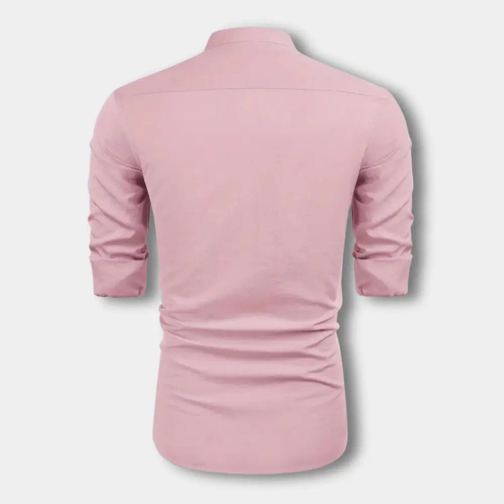 Blusa de botones con cuello mao para hombre – Hartman