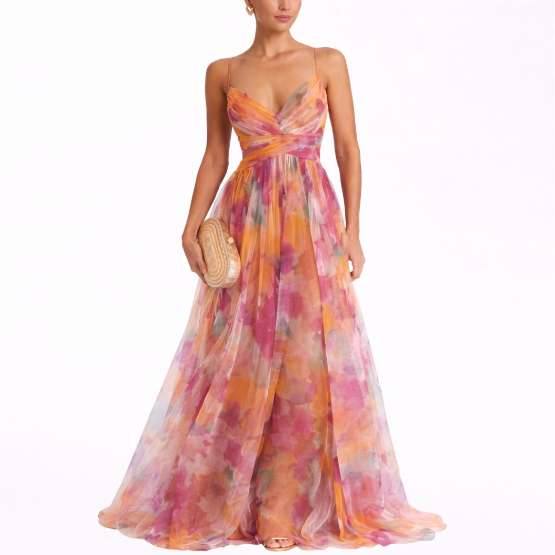 Giselle | Precioso vestido largo con estampado floral