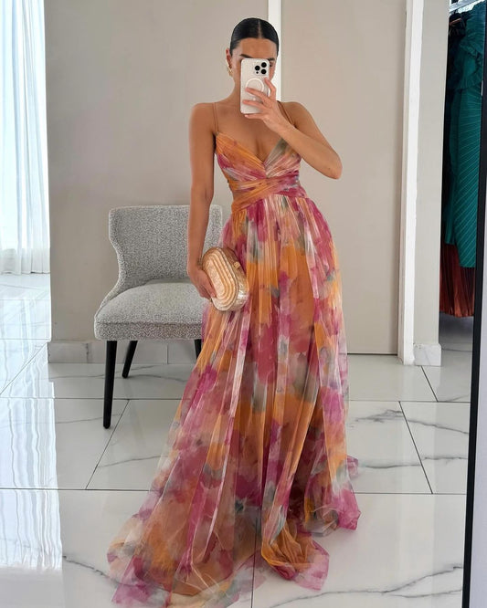 Giselle | Precioso vestido largo con estampado floral